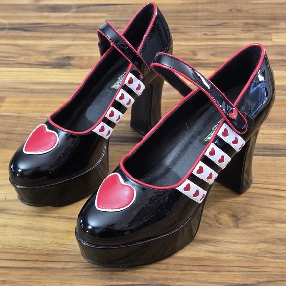 Pleaser Funtasma Heart Platform Mary Jane Heels - Size 7 - Picture 2 of 10